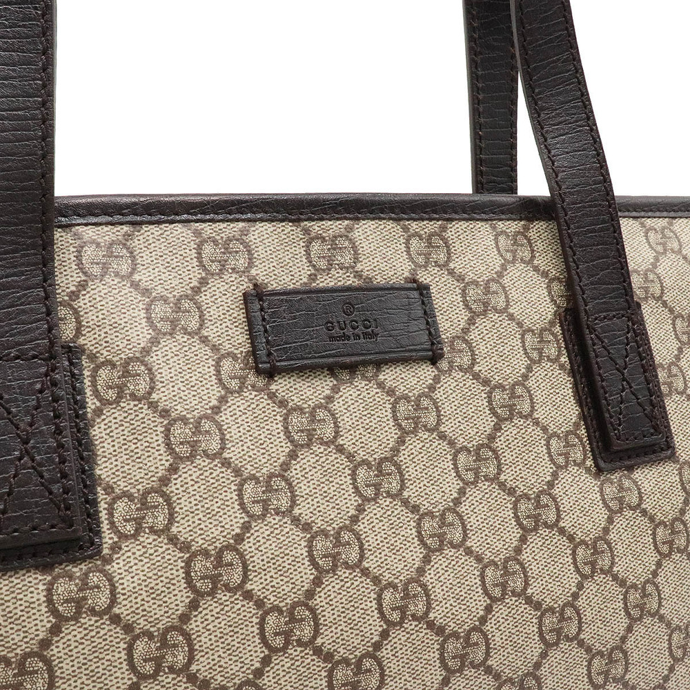 Gucci GG Plus Supreme Tote Bag Shoulder Beige Cream Dark Brown - Picture 8 of 8